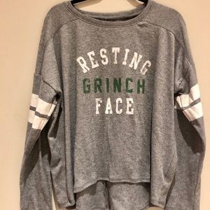 Resting grinch face soft long sleeve tee XL NWOT
